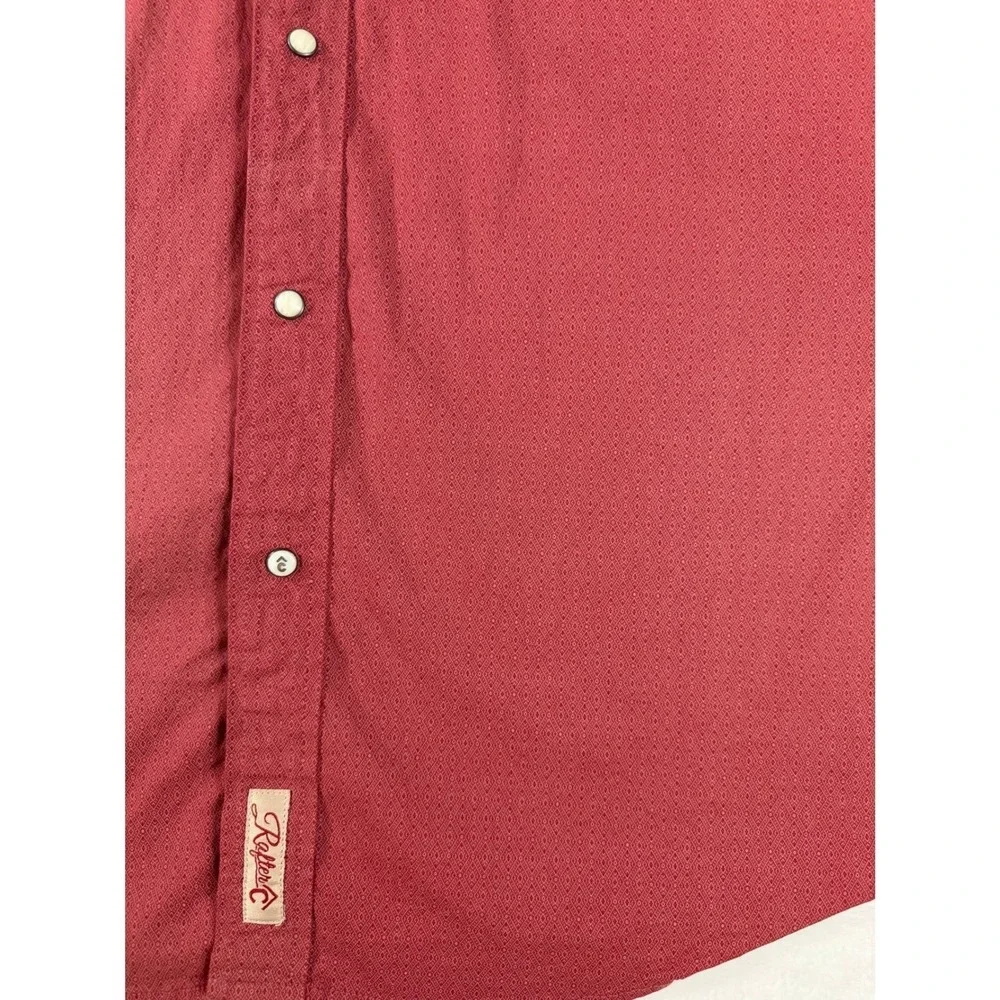 Rafter C Cowboy Collection ProFlex45 Western Pearl Snap‎ Cotton Red Mens XXL